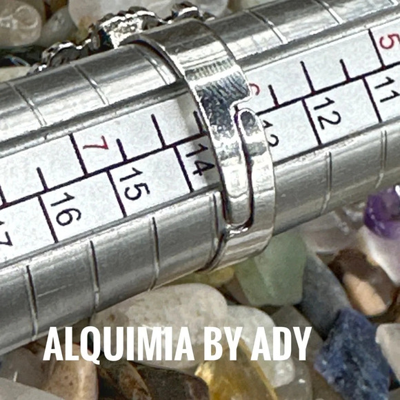 Adjustable Victorian Celtic cocktail vintage silver gem ring red turquoise - Picture 3 of 5